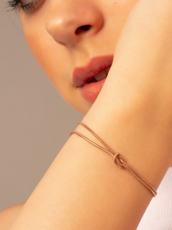 Pulseira Laço Dourada e Prateada