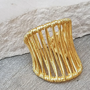 Anel Gold Statement Vintage, Fashion Classic