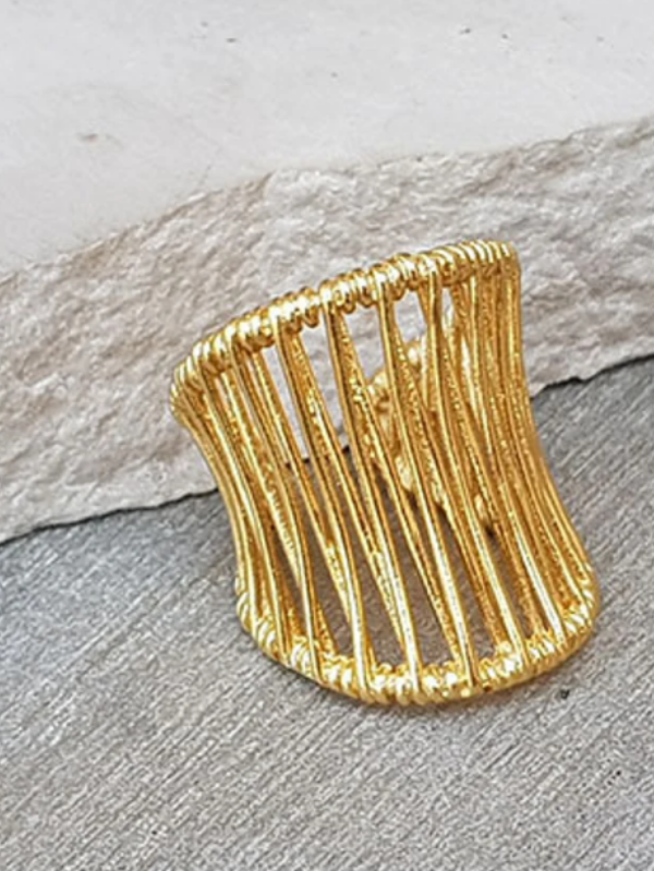 Anel Gold Statement Vintage, Fashion Classic