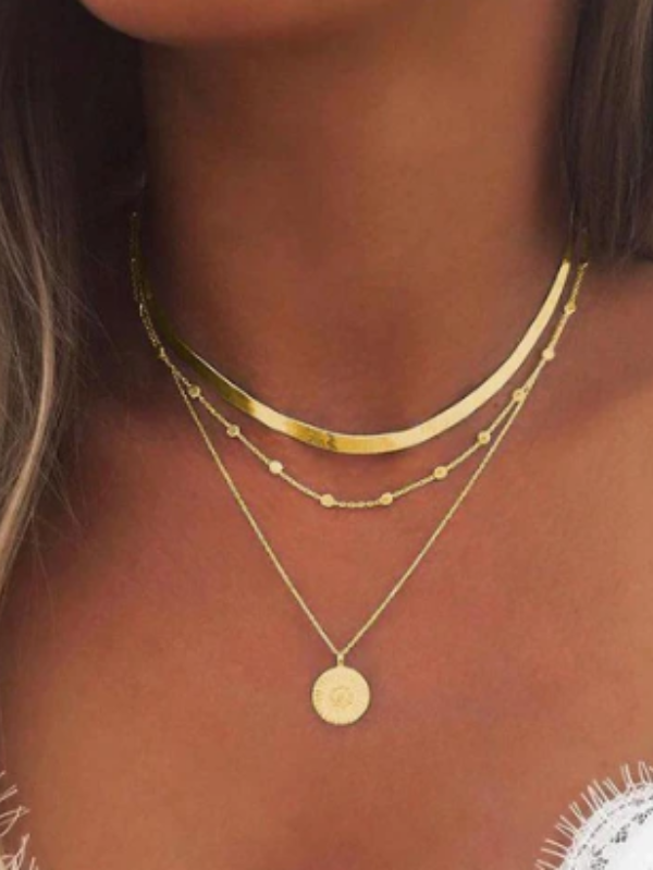 Colar Raio Solar Brilhante Ouro e Prata