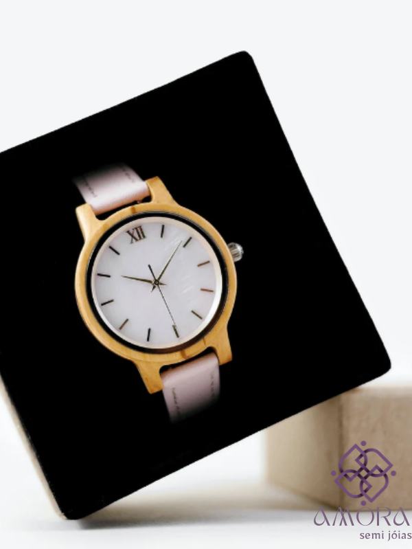 Relógio Casual Pulseira de Couro Branca