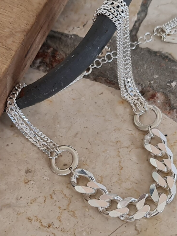 Choker Corrente  Gold e Prata