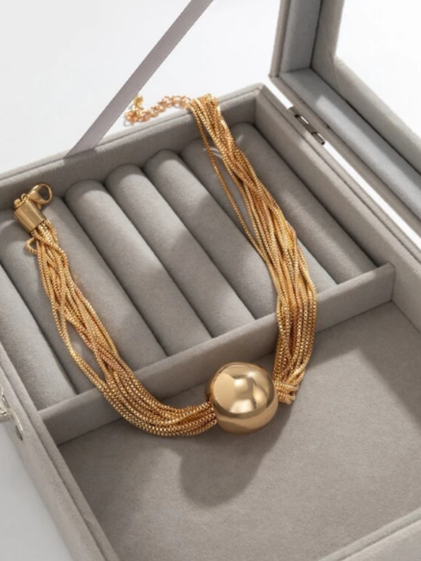Colar em camadas Decoração Ouro amarelo