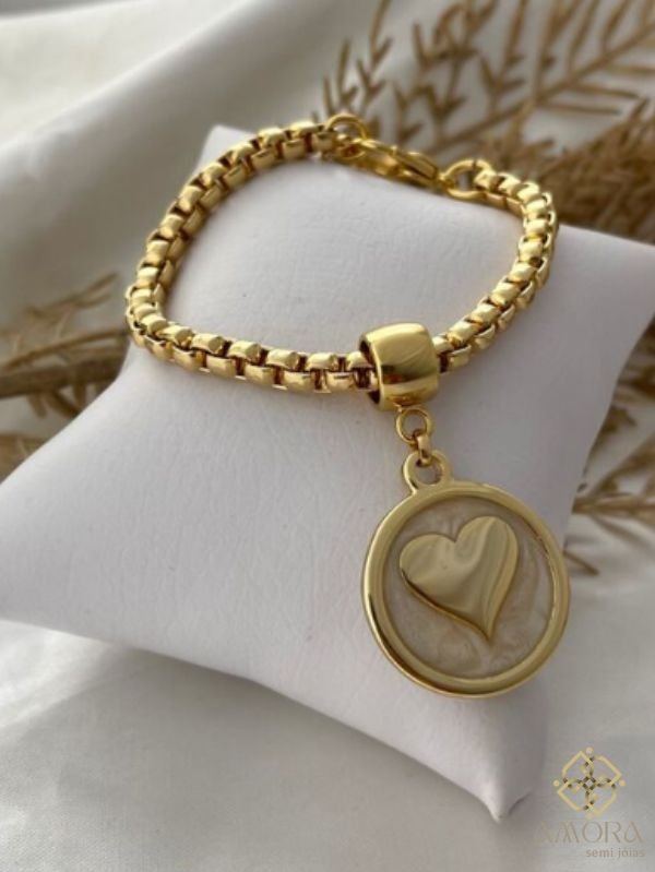 Conjunto Corrente Colar e Pulseria de Coração - Imagem 2